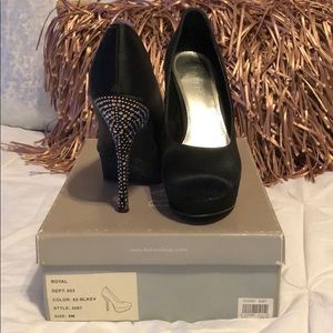 Bakers Black Satin Heels